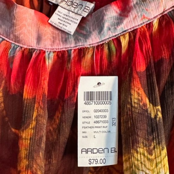 Arden B Feather Print Ruffle Maxi Skirt - Picture 2 of 2